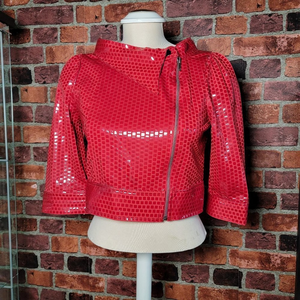 RED Cropped Jacket | Evening Vest | Red Top Size M